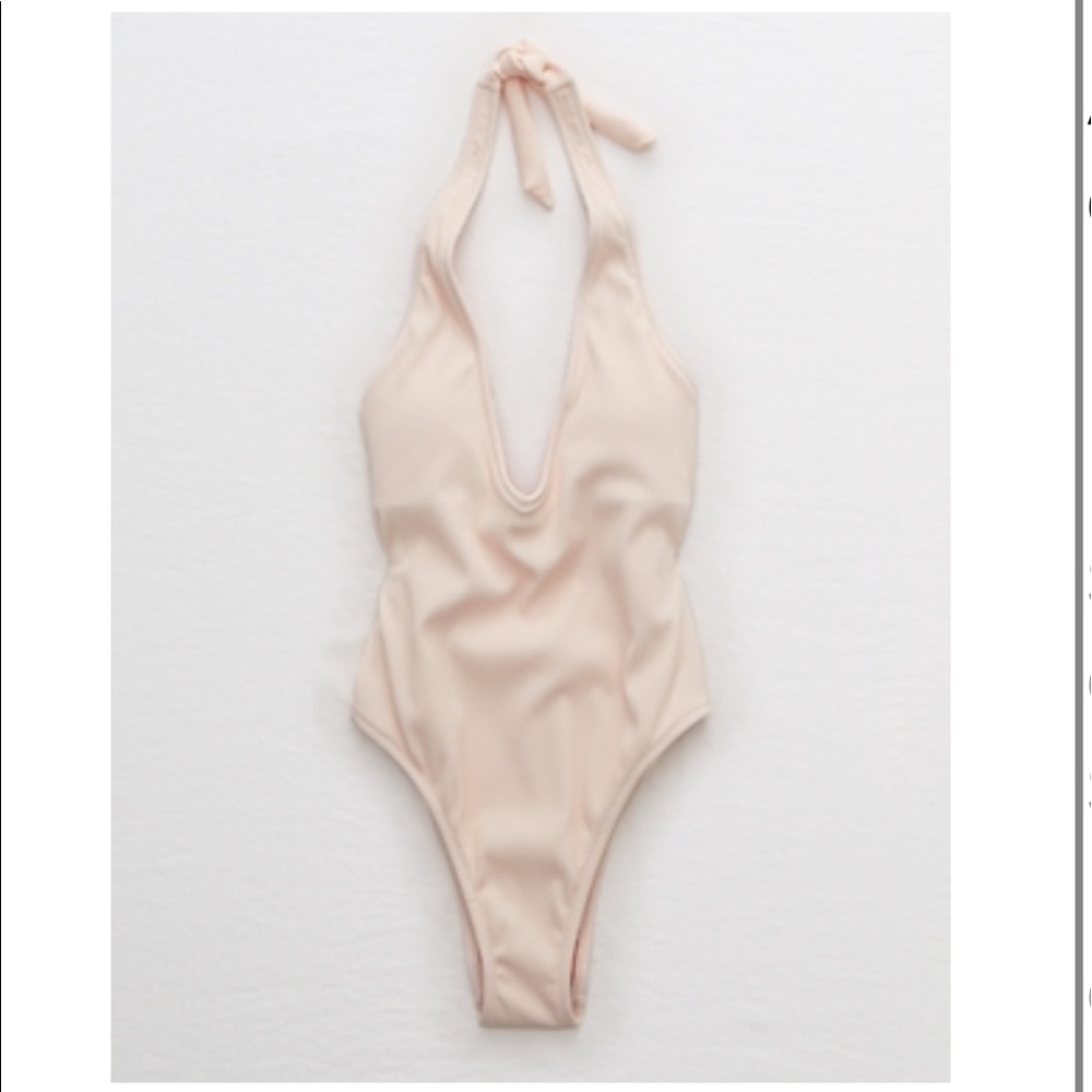 NWOT Aerie | Ribbed Halter Plunge One Piece Swimsuit, XXL